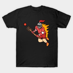 Cute cartoon knight playing lacrosse T-Shirt